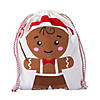 14" x 18" Medium Gingerbread Canvas Drawstring Bag with Felt Candy &amp; Pom-Pom Image 1