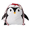 14" x 18" Medium Penguin in Christmas Hat Canvas Drawstring Bag Image 1