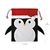 14" x 18" Medium Penguin in Christmas Hat Canvas Drawstring Bag Image 1