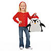 14" x 18" Medium Penguin in Christmas Hat Canvas Drawstring Bag Image 2