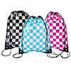 14" x 18" Transparent Checkerboard Drawstring Bags - 6 Pc. Image 1