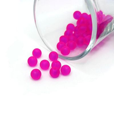 140 Pcs 6mm Pink Frosted Beads Image 1