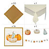 148 Pc. White & Gold Pumpkin Disposable Tableware Kit for 8 Guests Image 2