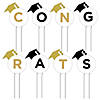 15 1/2" x 15 3/4" Graduation Black & Gold Congrats Yard Signs - 8 Pc. Image 1