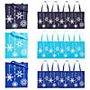 15 1/4" x 16 1/2" Large Nonwoven Blue Snowflake Tote Bags - 12 Pc. Image 1