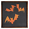 15.75" Framed Halloween Wall Decor with Orange Bat Silhouettes Image 1