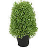 15" Artificial Boxwood Cone Topiary Tree with Round Pot  Unlit Image 1