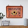 15" Fall Harvest Orange "Sunflowers" Wall Sign Image 1
