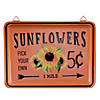 15" Fall Harvest Orange "Sunflowers" Wall Sign Image 1