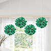 15" Green Hanging Tissue Paper Pom-Pom Decorations - 6 Pc. Image 2