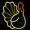 15" LED Lighted Neon Style Fall Harvest Turkey Window Silhouette Image 1