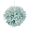15" Mint Green Hanging Tissue Paper Pom-Pom Decorations - 6 Pc. Image 1