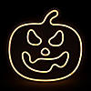 15" Orange LED Lighted Neon Style Jack-O-Lantern Halloween Window Silhouette Image 1