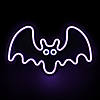 15" Purple LED Lighted Neon Style Purple Bat Halloween Window Silhouette Image 1