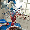 15" Red, Silver & Blue Stars Patriotic Foil Spray Centerpiece Image 1