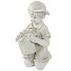 15" Solar LED Lighted Boy with Flowers Outdoor Garden Statue Image 1