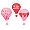 15" Valentine Hot Air Balloon Hanging Paper Lanterns - 3 Pc. Image 1