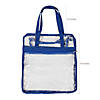 15" x 16" Large Blue & Clear Team Spirit Stadium Plastic Tote Bag Image 1