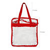 15" x 16" Large Red & Clear Team Spirit Stadium Plastic Tote Bag Image 1