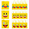 15" x 17" Large Nonwoven  Emoji Tote Bags - 12 Pc. Image 1