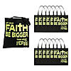 15" x 17" Large Nonwoven Glow-in-the-Dark Faith Over Fear Tote Bags - 12 Pc. Image 1