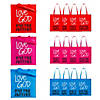 15" x 17" Large Nonwoven God&#8217;s Love Bright Tote Bags - 12 Pc. Image 1