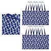 15" x 17" Large Nonwoven Navy Anchor Tote Bags - 12 Pc. Image 1