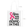 15" x 17" Large Nonwoven Pink Ribbon Inspirational Tote Bags - 12 Pc. Image 1