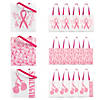 15" x 17" Large Nonwoven Pink Ribbon Tote Bags - 12 Pc. Image 1