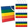 15" x 17" Large Nonwoven Rainbow Tote Bags - 12 Pc. Image 1