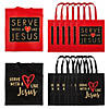 15" x 17" Large Nonwoven Serve with a Heart Like Jesus Tote Bags - 12 Pc. Image 1