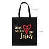 15" x 17" Large Nonwoven Serve with a Heart Like Jesus Tote Bags - 12 Pc. Image 1