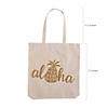 15" x 17" Large Pineapple Canvas Tote Bags - 6 Pc. Image 1