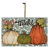 16.5" "Give Thanks" Fall Harvest Pumpkin Wall Sign Image 1