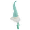 16" Aqua and White Sitting Spring Gnome Figure Image 2