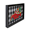 16" Black and White Buffalo Plaid Santa Farm Truck Wooden Christmas Plaque Image 2