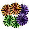 16" Halloween Hanging Paper Fans - 6 Pc. Image 1