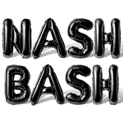 16 Inch Black NASH BASH Letter Balloon Banner Image 1