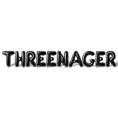 16 Inch Black THREENAGER Letter Balloon Banner Image 1