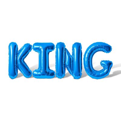 16 Inch Blue KING Letter Balloon Banner Image 1