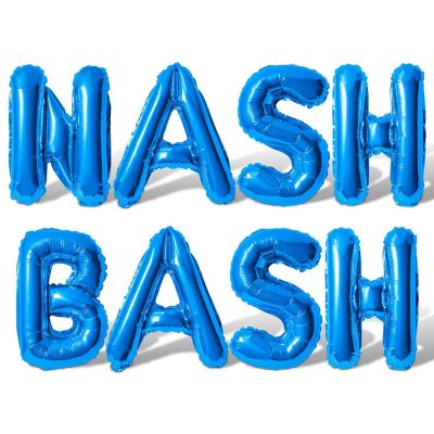 16 Inch Blue NASH BASH Letter Balloon Banner Image 1