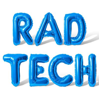 16 Inch Blue RAD TECH Letter Balloon Banner Image 1