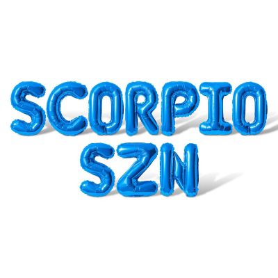 16 Inch Blue SCORPIO SZN Letter Balloon Banner Image 1