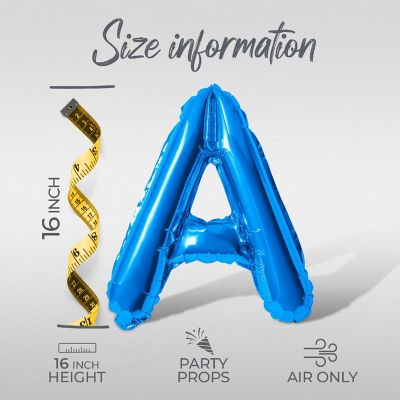 16 Inch Blue TWO Letter Balloon Banner Image 2