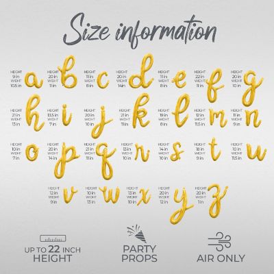16 Inch Cursive Gold HELLO 40 Letter Balloon Banner Image 2