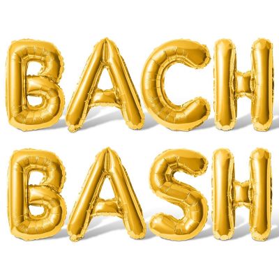 16 Inch Gold BACH BASH Letter Balloon Banner Image 1