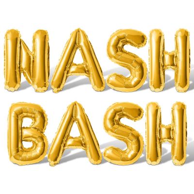 16 Inch Gold NASH BASH Letter Balloon Banner Image 1