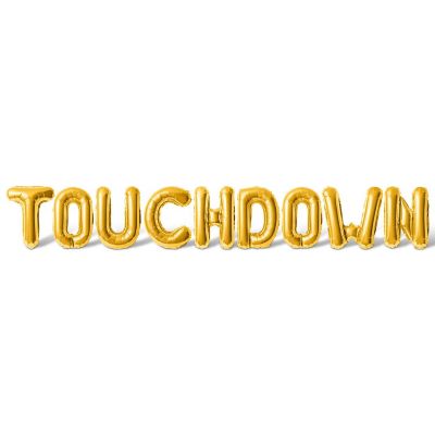 16 Inch Gold TOUCHDOWN Letter Balloon Banner Image 1