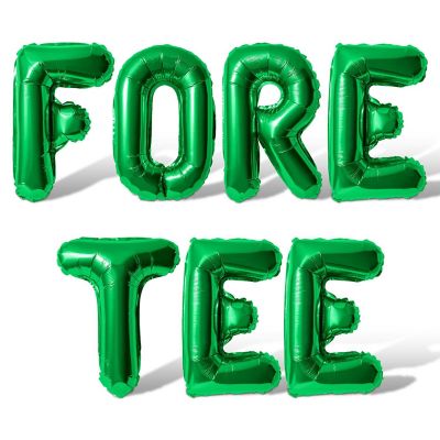 16 Inch Green FORE TEE Letter Balloon Banner Image 1