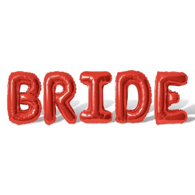 16 Inch Red BRIDE Letter Balloon Banner Image 1
